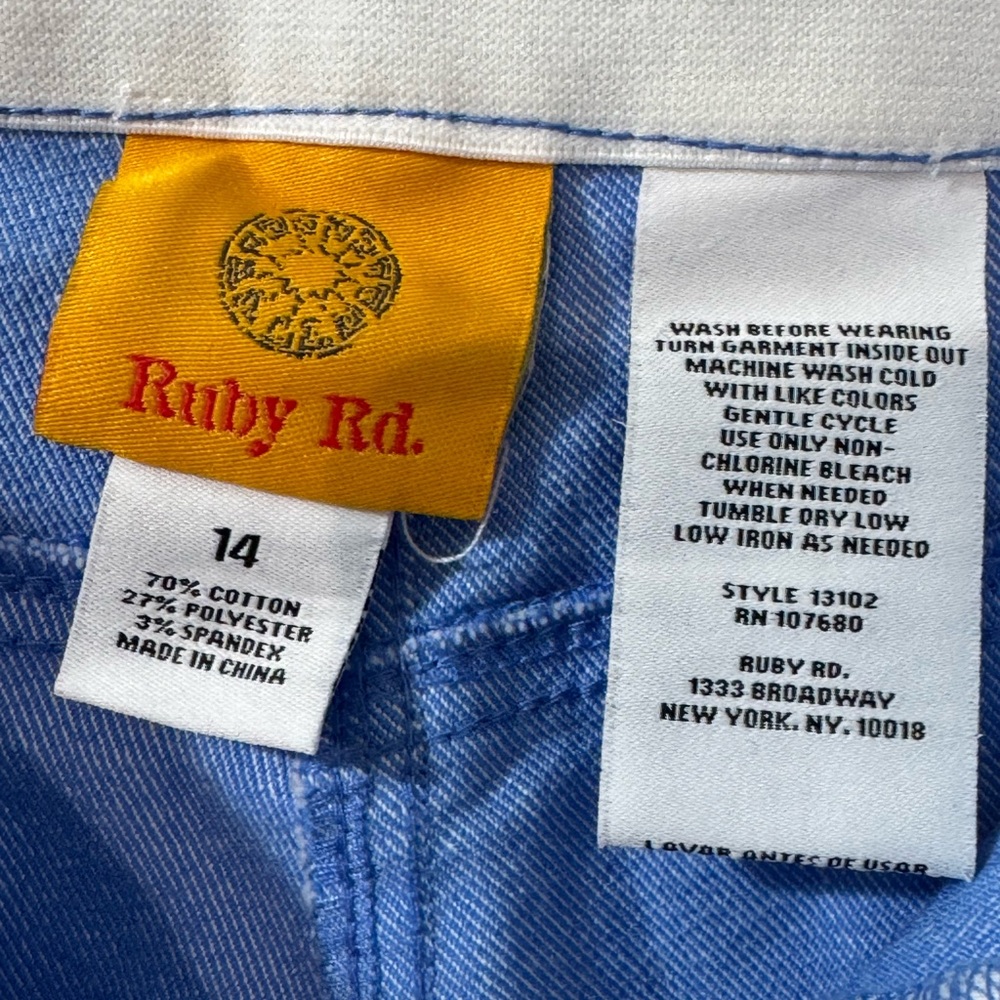Ruby Rd. Cuffed Pull-On Fly Jeans Size 14 - Picture 5 of 5